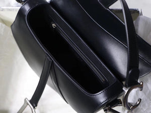 Dior Saddle Bag In Black Soft Calfskin