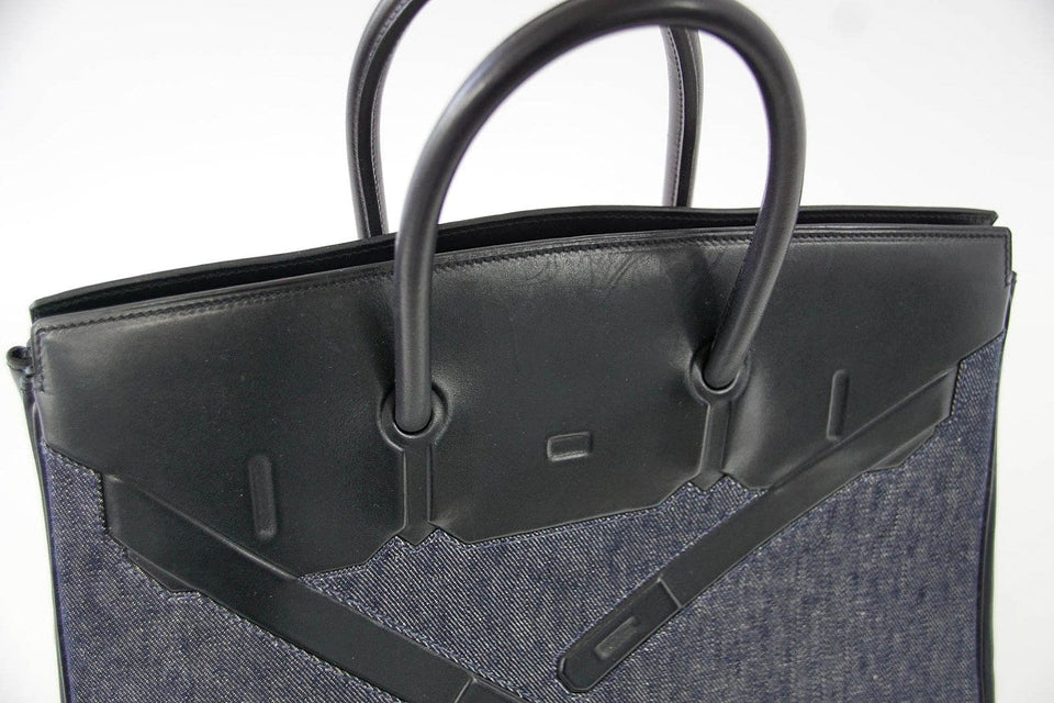 Hermes Birkin 35 Bag Rare Limited Edition Denim Shadow