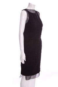 Chanel Pre-Fall '06 Black Tweed/Mesh Dress SZ 38