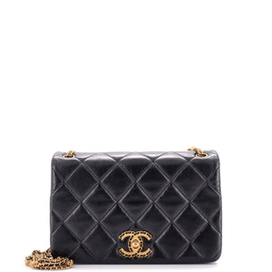 CHANEL On And On Full Flap Bag Quilted Lambskin Mini