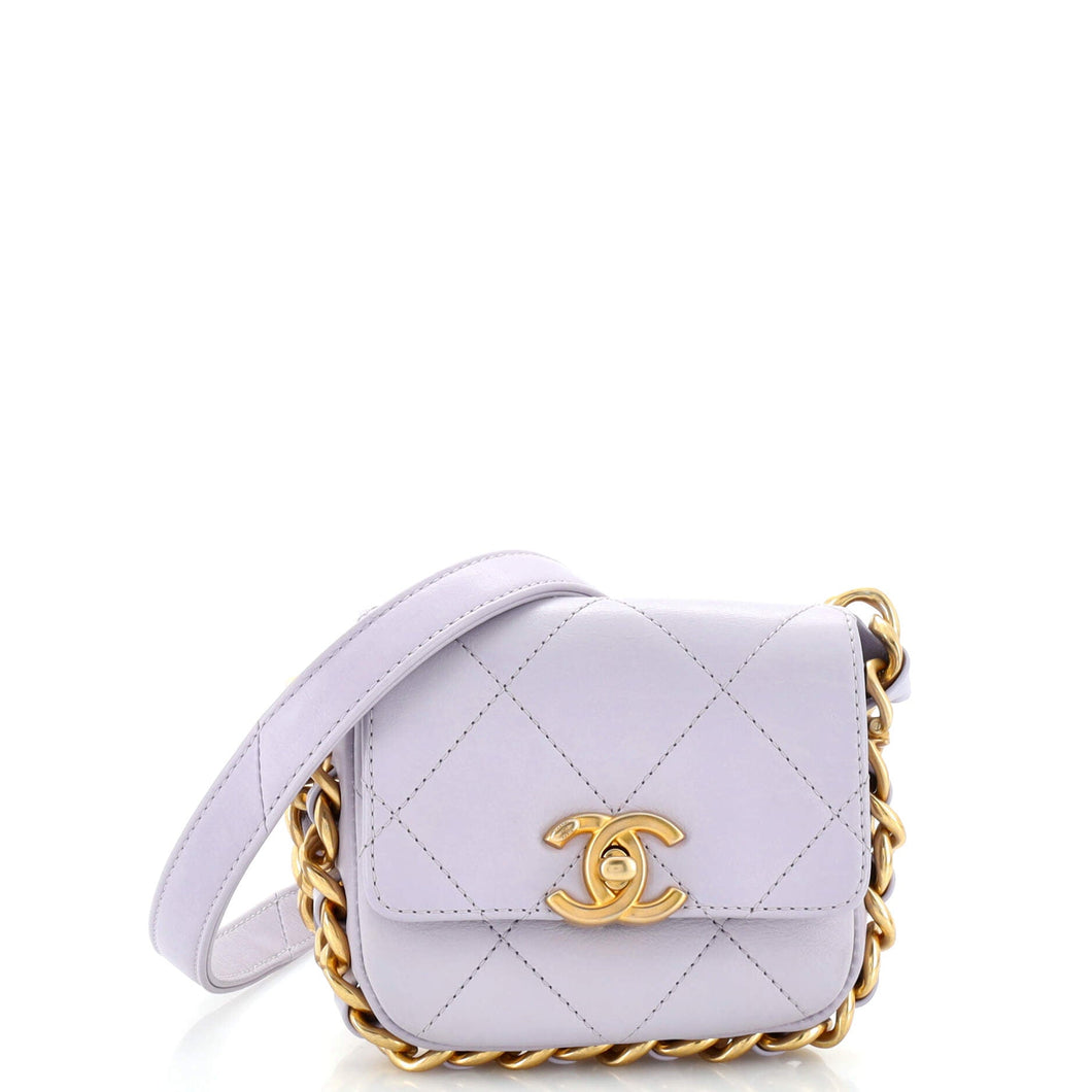 CHANEL Framing Chain Flap Bag Quilted Calfskin Mini