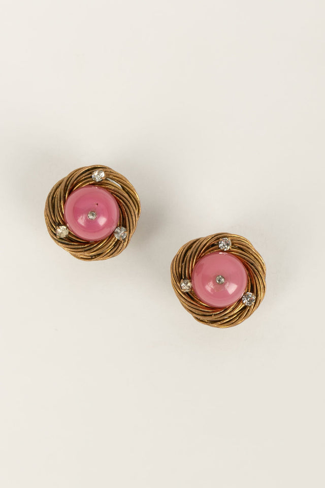 Boucles d'oreilles roses Chanel