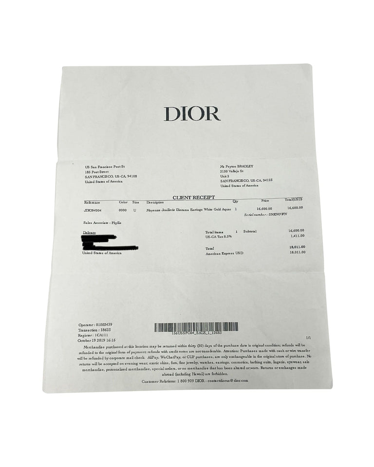 Dior Moyenne Joaillerie Diorama Diamond drop Earrings in 18k White Gold 0.8 CTW