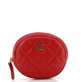 CHANEL Classic Round Coin Purse Quilted Caviar