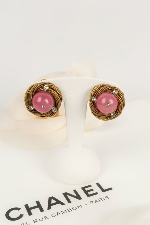 Boucles d'oreilles roses Chanel