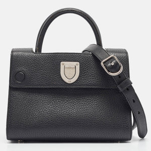 Black Leather Mini Diorever Tote