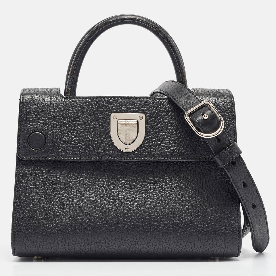 Black Leather Mini Diorever Tote