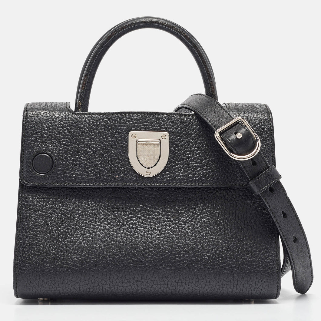 Black Leather Mini Diorever Tote
