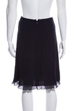 Chanel  '01 Navy Ruffle Hem Skirt SZ 36