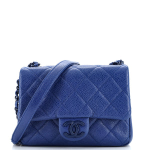 CHANEL Incognito Square Flap Bag Quilted Caviar Mini