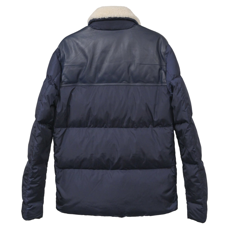 Dior Homme Goose Down Puffer Jacket in Blue Polyamide