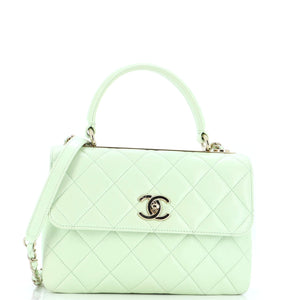 CHANEL Trendy CC Top Handle Bag Quilted Lambskin Small