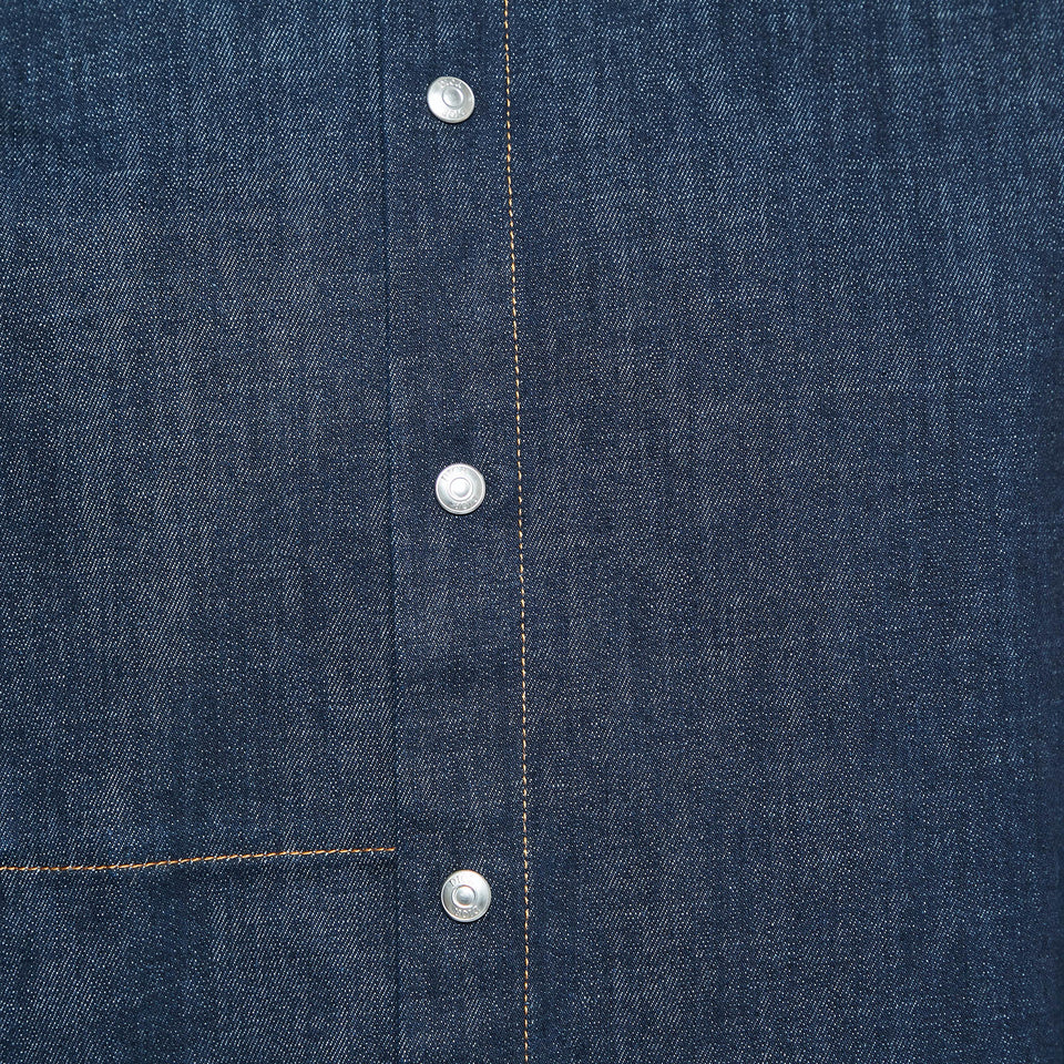 Dior Homme Navy Blue Denim Button Front Jacket