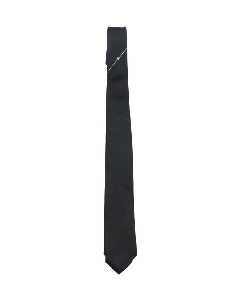 Dior Homme Beetle Skinny Tie in Black Silk