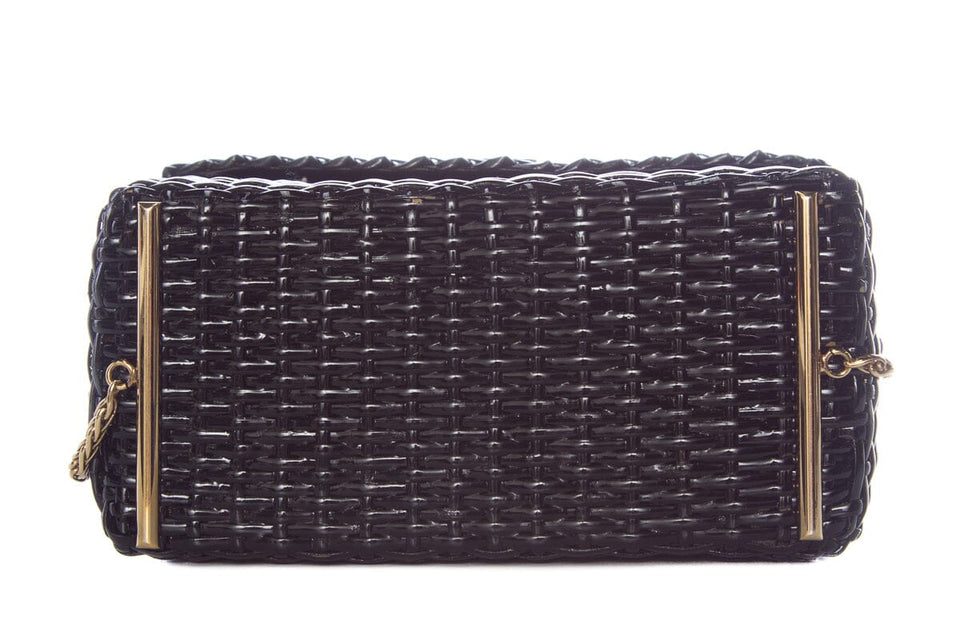 Chanel Black Wicker Basket Bag Cross-Body