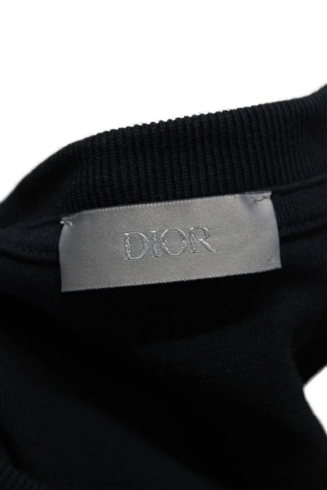 Dior Mens Short Sleeves Pullover Tee Shirt Black Cotton