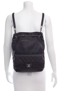 Chanel Black Lambskin CC Backpack