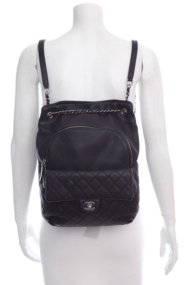 Chanel Black Lambskin CC Backpack
