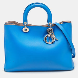 Blue Leather Large Diorissimo Shopper Tote