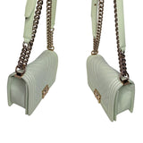 Chanel bag Caviar Chevron Quilted Medium Boy Flap Light Green