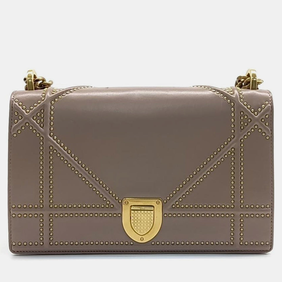 Indie Pink Leather Diorama Shoulder Bag