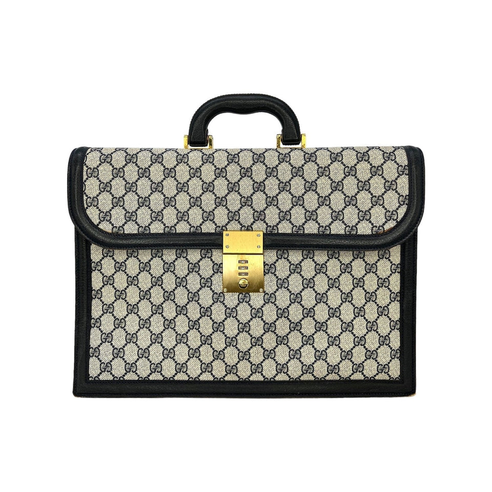 Gucci GG Plus Navy Blue Briefcase Portfolio