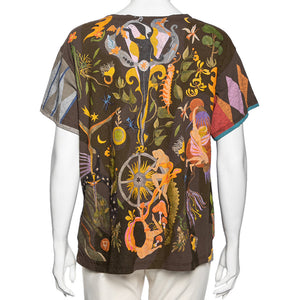 Dior Brown Printed Cotton Short Sleeve T-Shirt