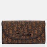 Dark Brown Diorissimo Coated Canvas Vintage Bow Continental Wallet