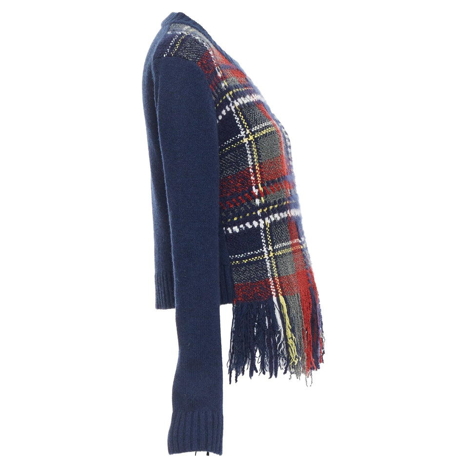 Dior plaid tartan cashmere silk sweater