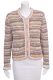 Chanel Multicolor Crochet Cotton Jacket SZ 44