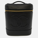 Black Leather Vanity Case Clutch
