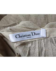 Dior Pleated Gradient Maxi Skirt in Beige Silk & Tulle