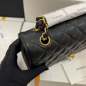 Chanel Bags | Classic Flap Chain Quilted Medium Double Gold Caviar Black