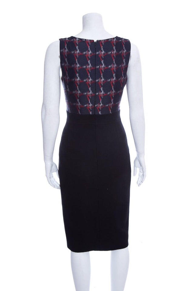 Chanel F/W 2008 Navy & Red Patterned Silk Top Dress SZ 36