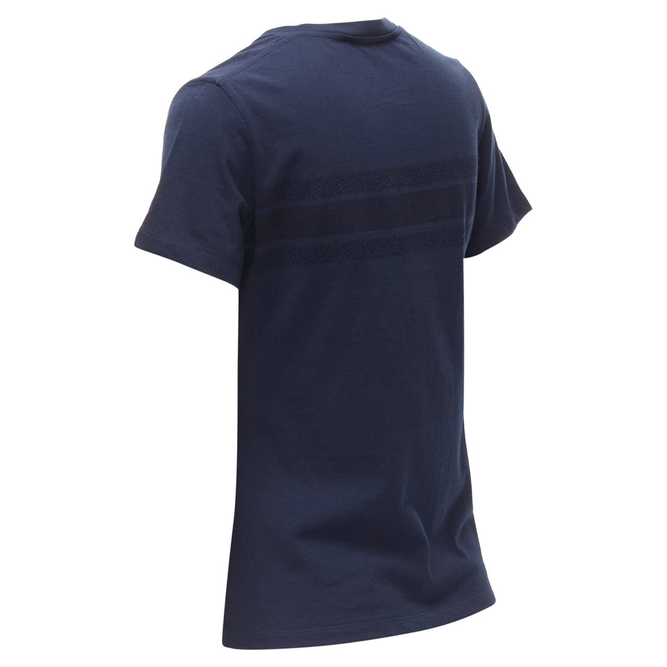 Christian Dior Textured Logo Stripe Front Crew Neck Short Sleeve Tshirt