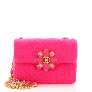 CHANEL CC Bijoux Chain Flap Quilted Tweed Mini