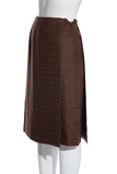 Chanel Vintage Brown Woven Skirt SZ 36