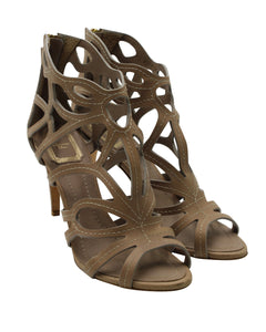 Dior Caged High Heel Sandals in Brown Leather