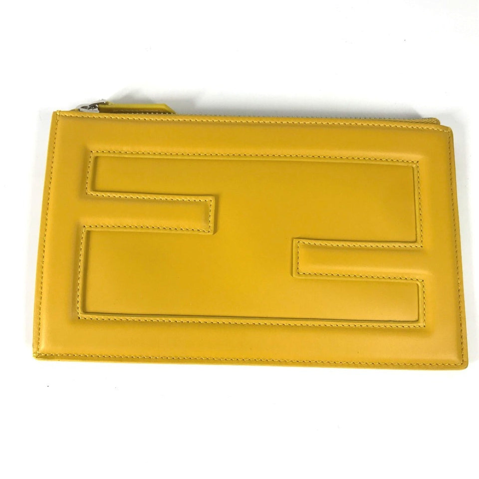 Fendi  Leather Clutch Bag Pouch (Pre-Owned)