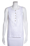 Chanel Ivory Ruffle Tank SZ 38
