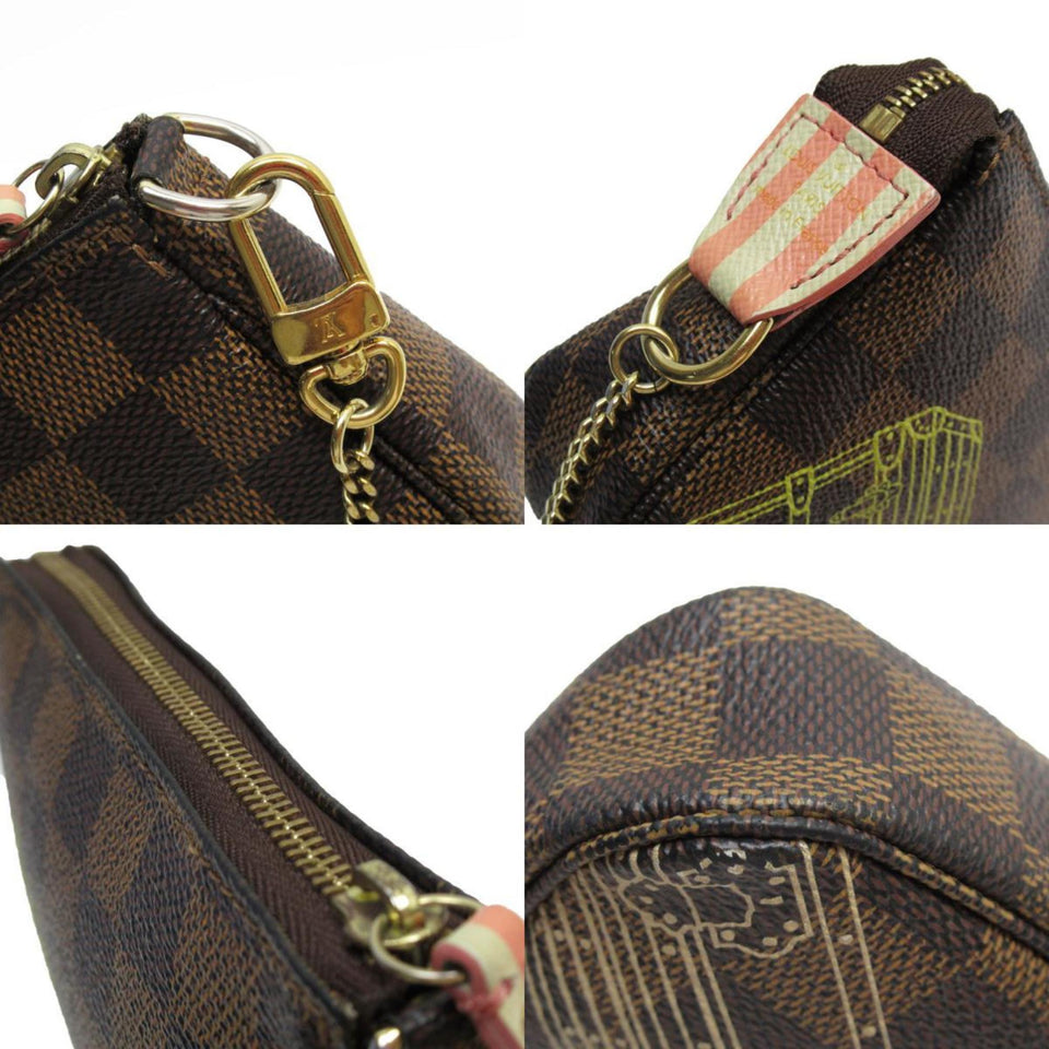 Louis Vuitton Mini Pochette Accessoires  Canvas Clutch Bag