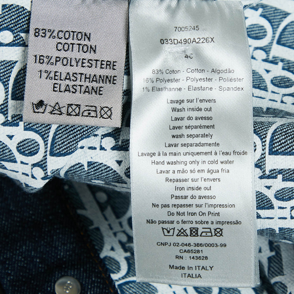 Dior Homme Navy Blue Denim Button Front Jacket