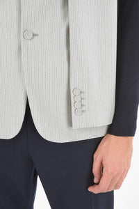 Dior HOMME Wool Vest with Peak Lapel and Sleeve Scarf