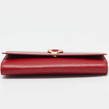 Saint Laurent Red Leather Ligne Y Clutch