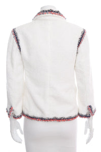Chanel White Terry Cloth Jacket SZ 36
