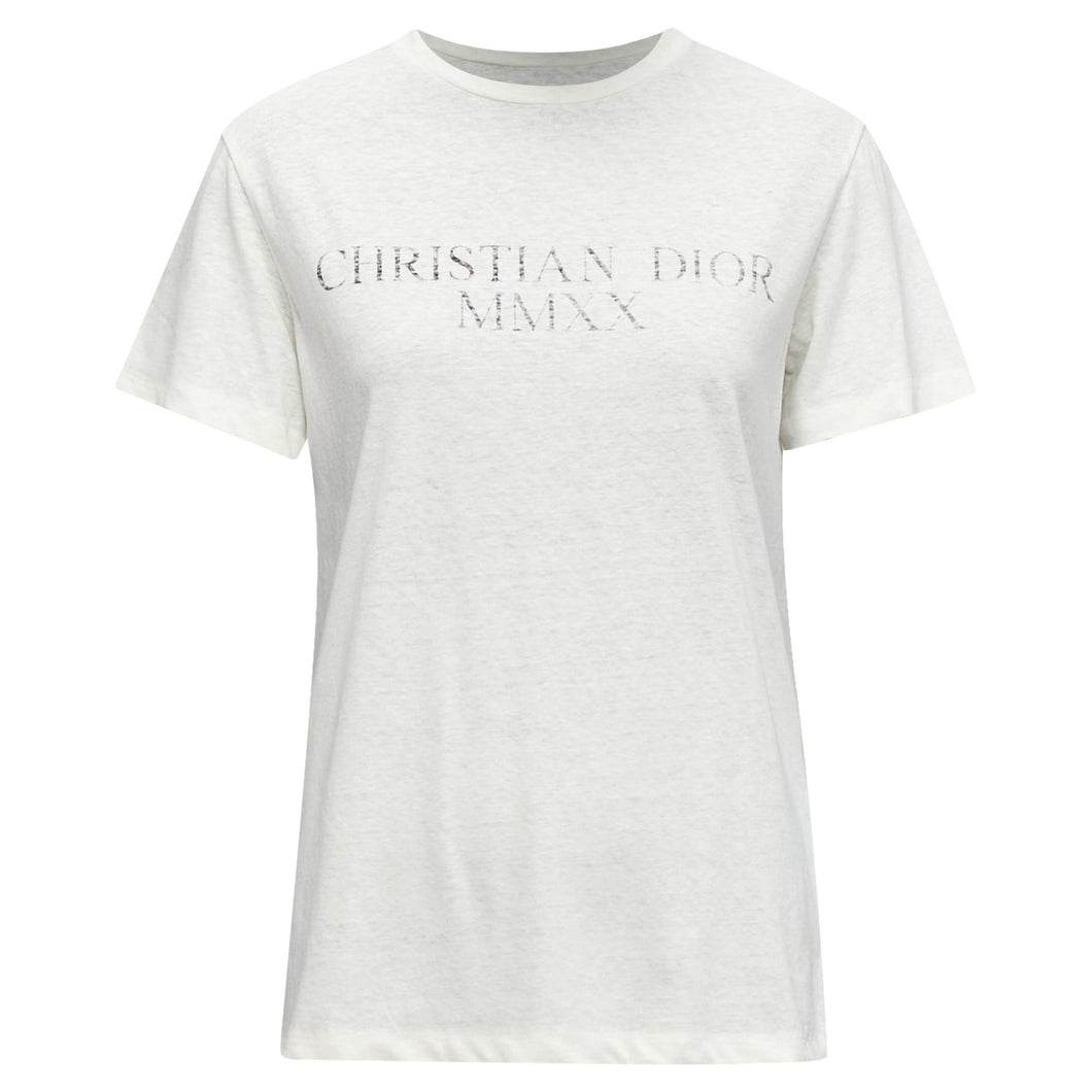 Dior MMXX Together Apart Print Washed Cotton Linen Sleeve Tshirt