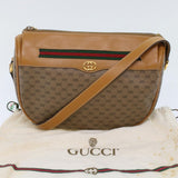 GUCCI Micro GG Canvas Web Sherry Line Shoulder Bag Beige Red Green  ep1231