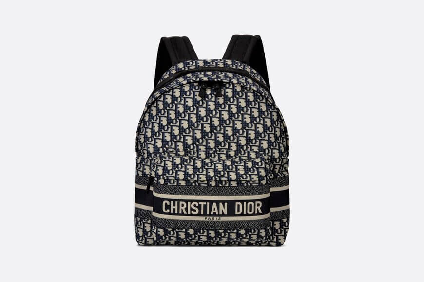 Christian DiorTravel Backpack Blue Christian Dior Oblique Jacquard