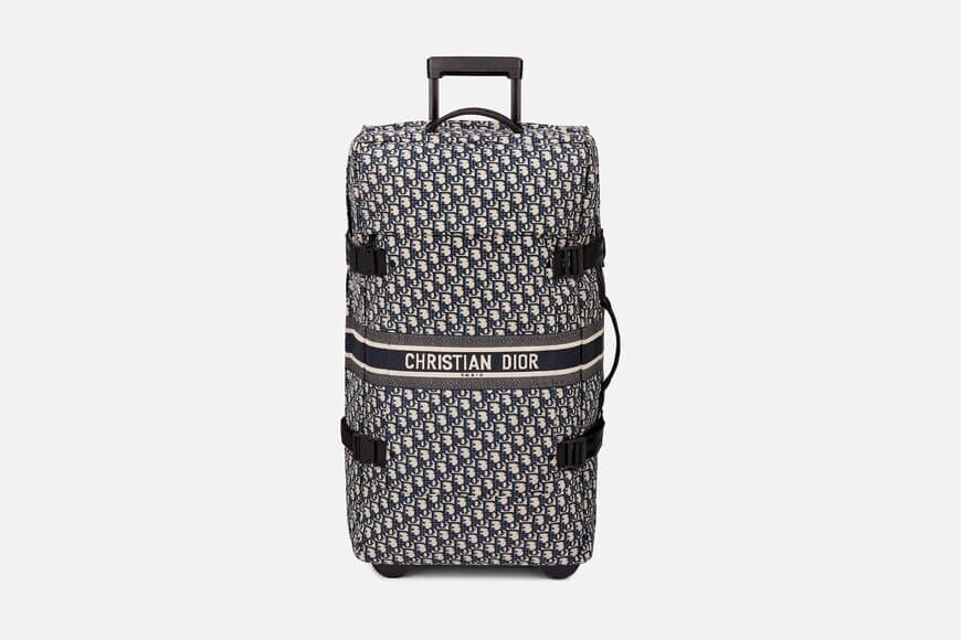 MeChristian DiorTravel Suitcase Blue Christian Dior Oblique Technical Jacquard
