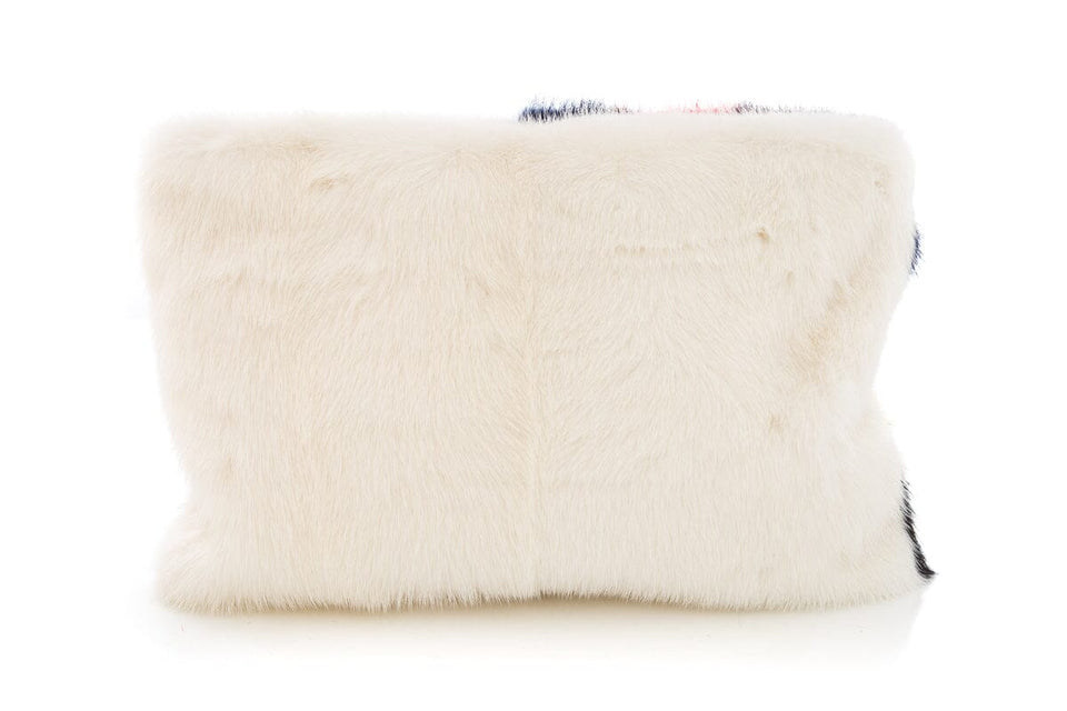 Prada Multicolor Mink Face Print Clutch